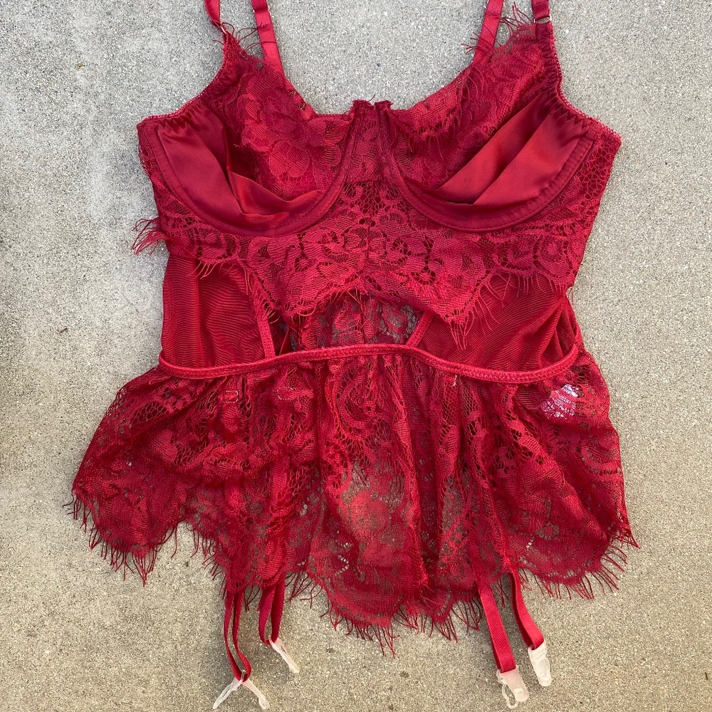Maroon Lace Teddy